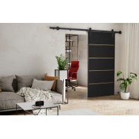Bīdāmās sistēmas durvis AURA PLUS - Loft, melns Bīdāmās sistēmas durvis AURA PLUS - Loft, melns